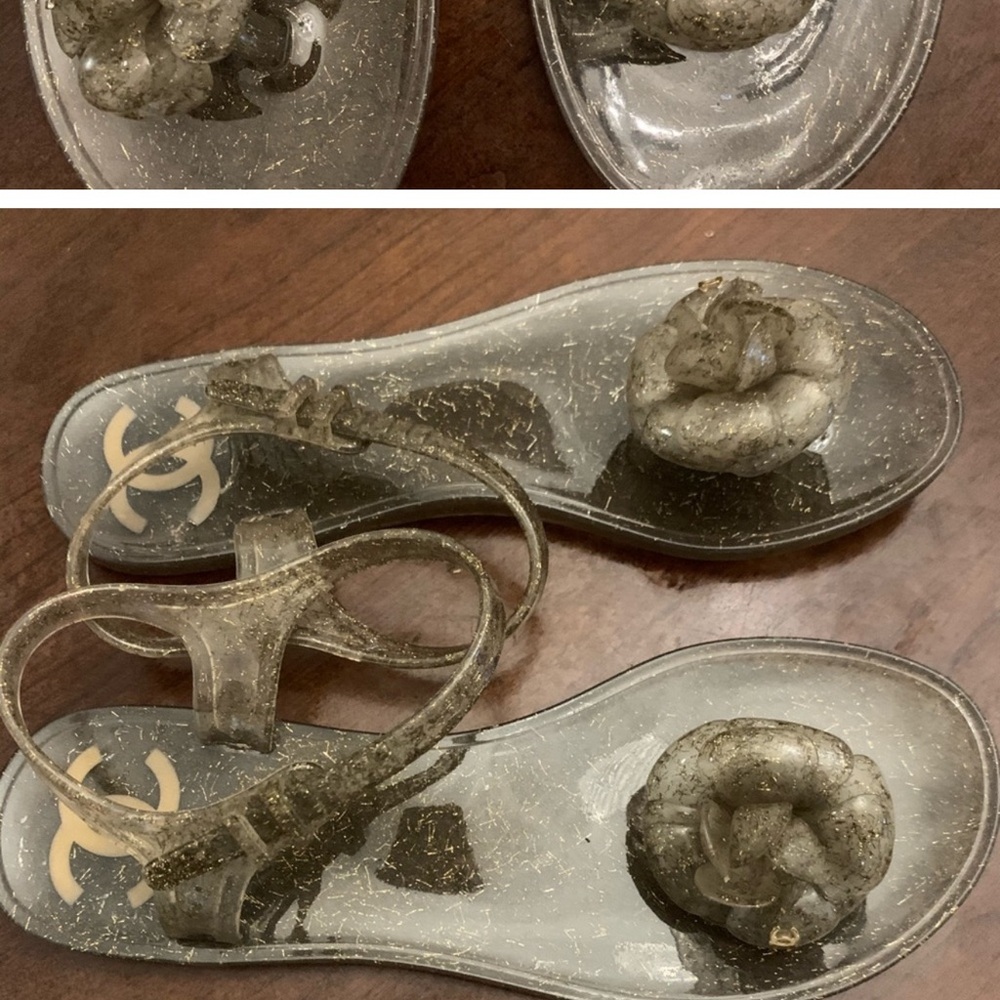 Chanel jelly sandals size 7